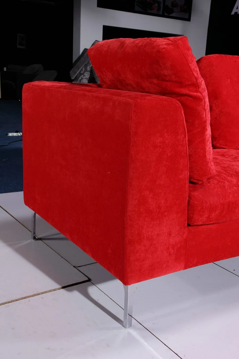Большой красный бархатный диван комплект 0411 AF099|fabric sofa set|sofa setvelvet set |