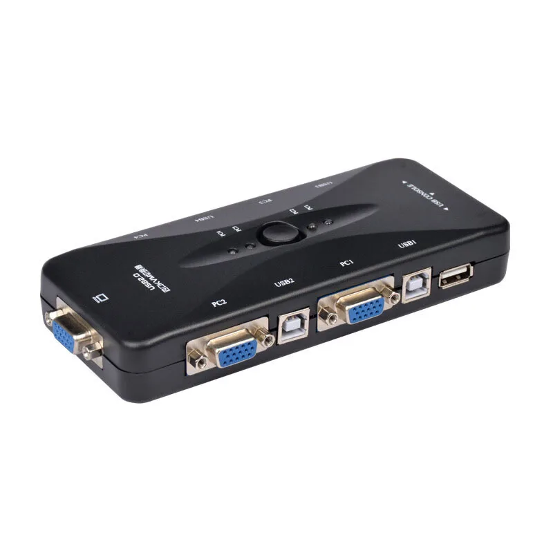 KVM usb хаб с 4 портами черный переключатель Adattatore con pz CVO VGA для ПК монитор мыши Tastiera