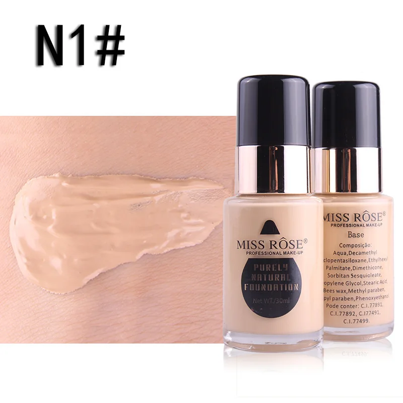 MISS ROSE 30MLGlass Bottle Foundation Repair Nourishing Concealer Foundation