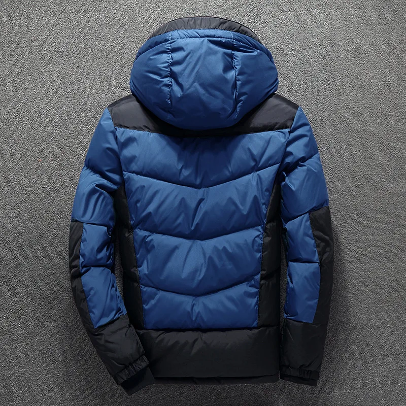 2018 Зимняя Мужская модная белая куртка пуховик на утином пуху повседневное