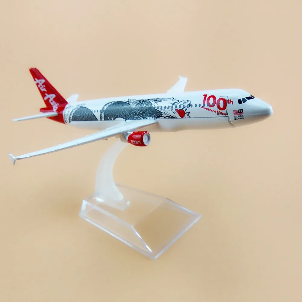 16 см Asia Air Dragon Airbus 320 A320 100th Airlines модель самолета Airways сувенир коллекции бесплатная