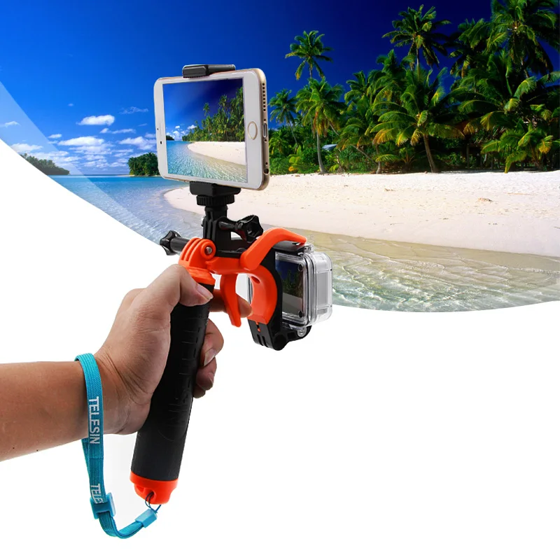 TELESIN Плавающий поплавок рукоятка палка Рукоятка Ручка спусковой затвор для GoPro 9 8