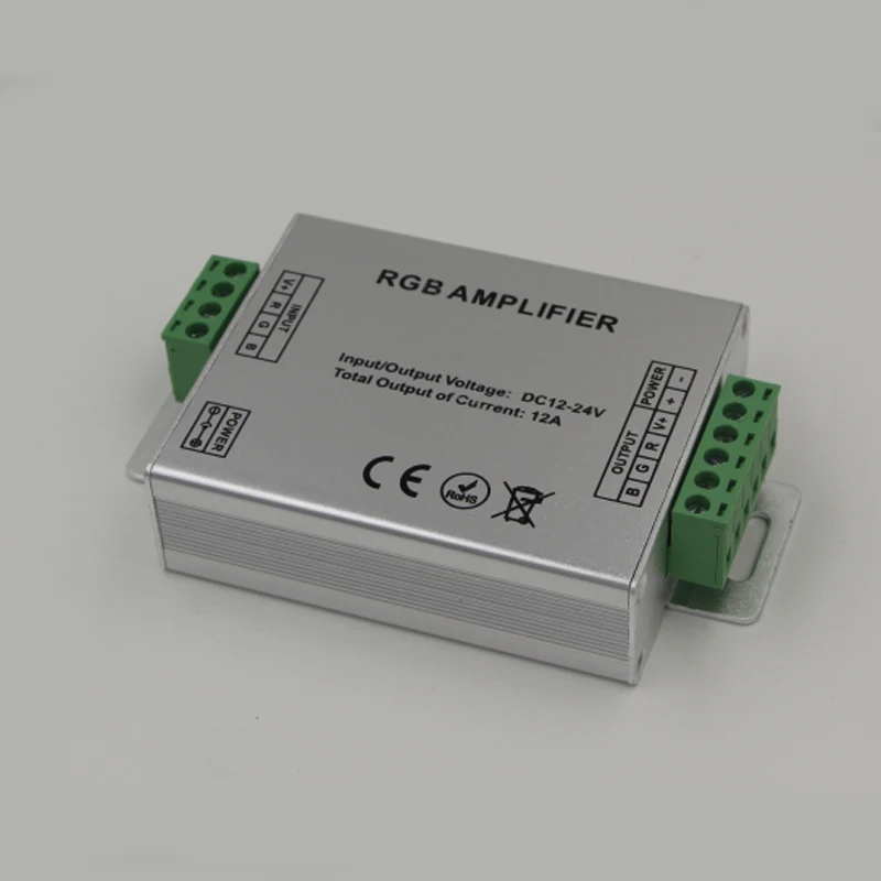 1 шт. 12A LED RGB усилитель DC12 24V 4pin расческа со светодиодным контроллером для 5050 3528 2835