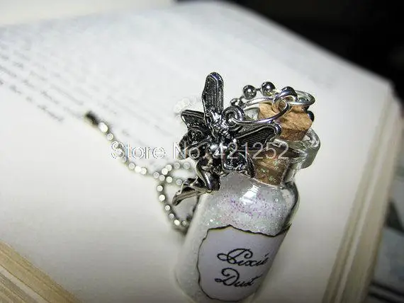 12pcs/lot Pixie Dust Necklace Fairy Charm Pixies Tale Glitter Pendant silver tone | Украшения и аксессуары