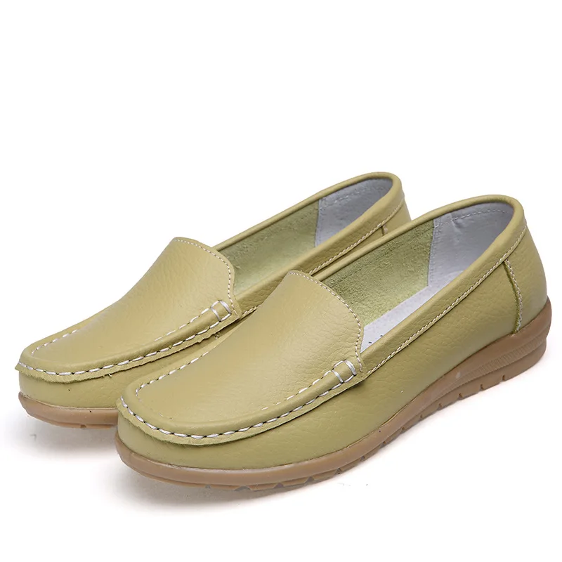 Women Genuine Leather Shoes Ballet Flats Slip on for Loafers Moccasins Nursing Sneakers Footwear Size 35-41 |