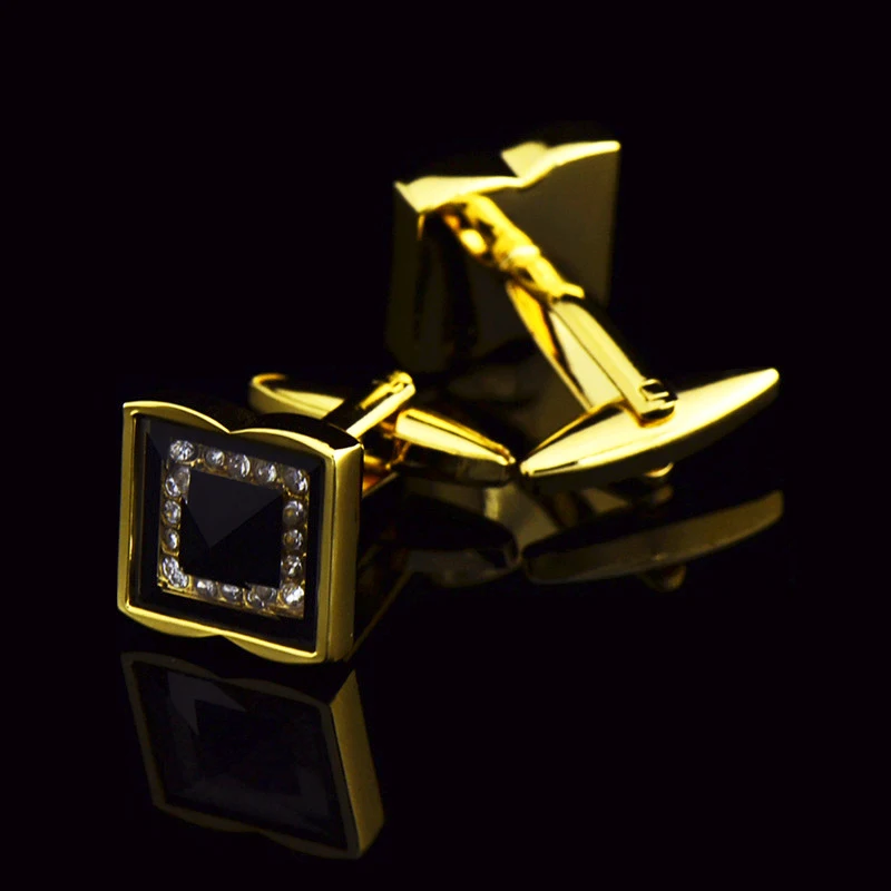 Запонки мужские для свадебной вечеринки французские запонки жениха с черными