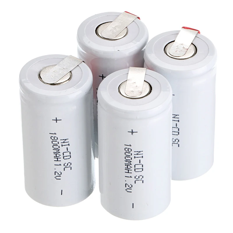 4 шт 1 2 V 1800 мА/ч SC Батарея Ni Cd Перезаряжаемые светодиодный фонарик фонарь