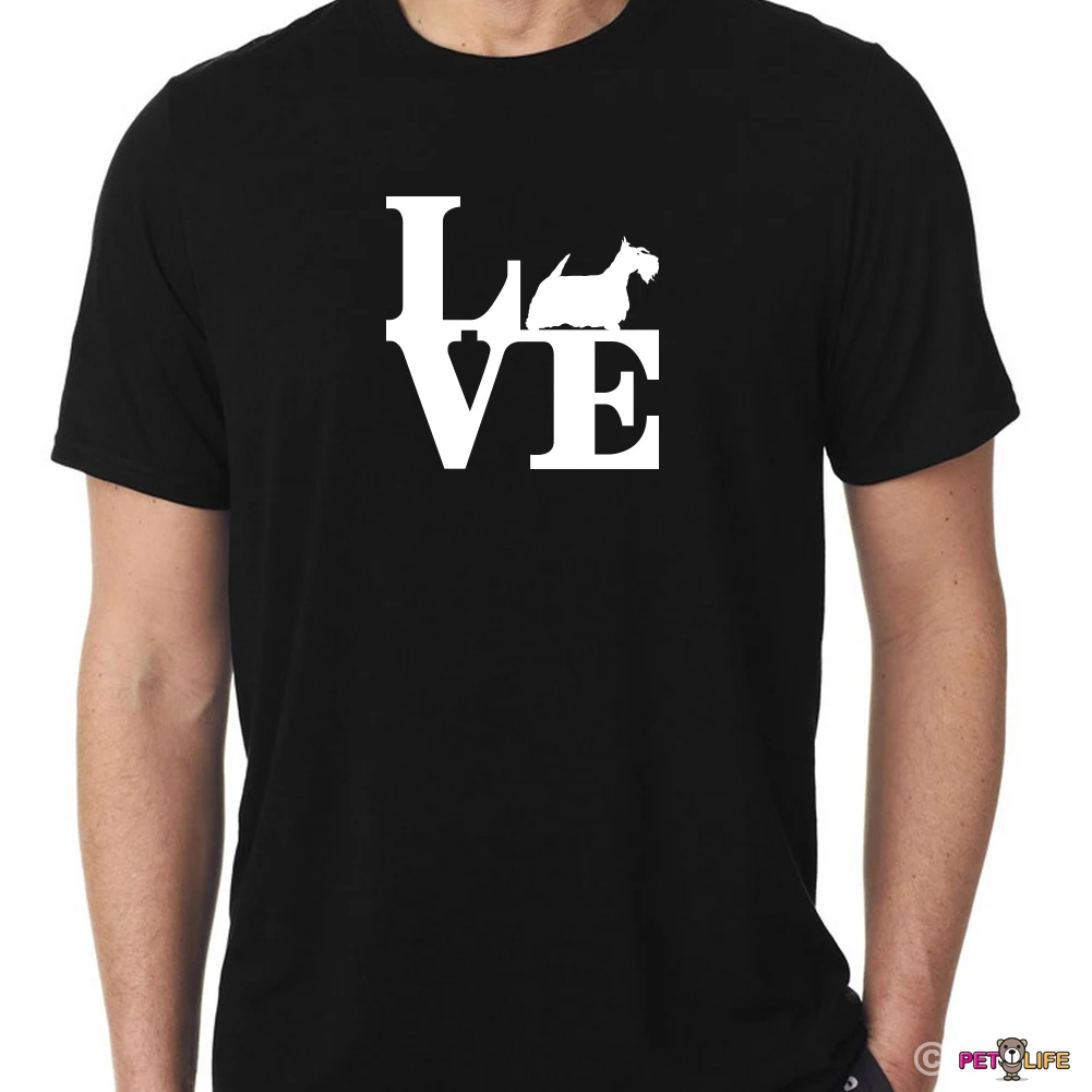 

2019 Fashion Hot sale 100% cotton Love Scottish Terrier T-Shirt park scottie Tee shirt