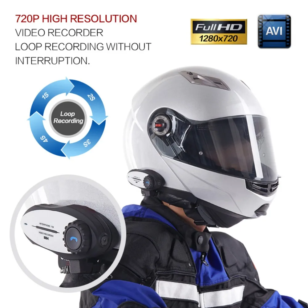 1 шт. multi Функция мотоциклетный шлем домофон Переговорные Гарнитуры Bluetooth и видео