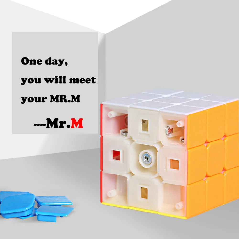 Shengshou 3x3x3 мистер м Магнитный куб твисти головоломка игрушка красочные наклейки головоломки для детей игрушки