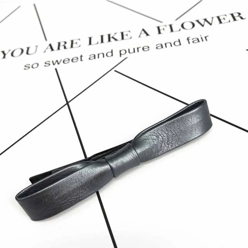 Детские Модные кожаные однотонные заколки для волос женщин и девочек милые