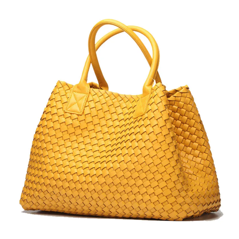 Высококачественные кожаные сумки, женские сумки, вязанные Сумки на одно плечо, большая вместительность, большой размер, тканевые сумки для женщин, новая мода