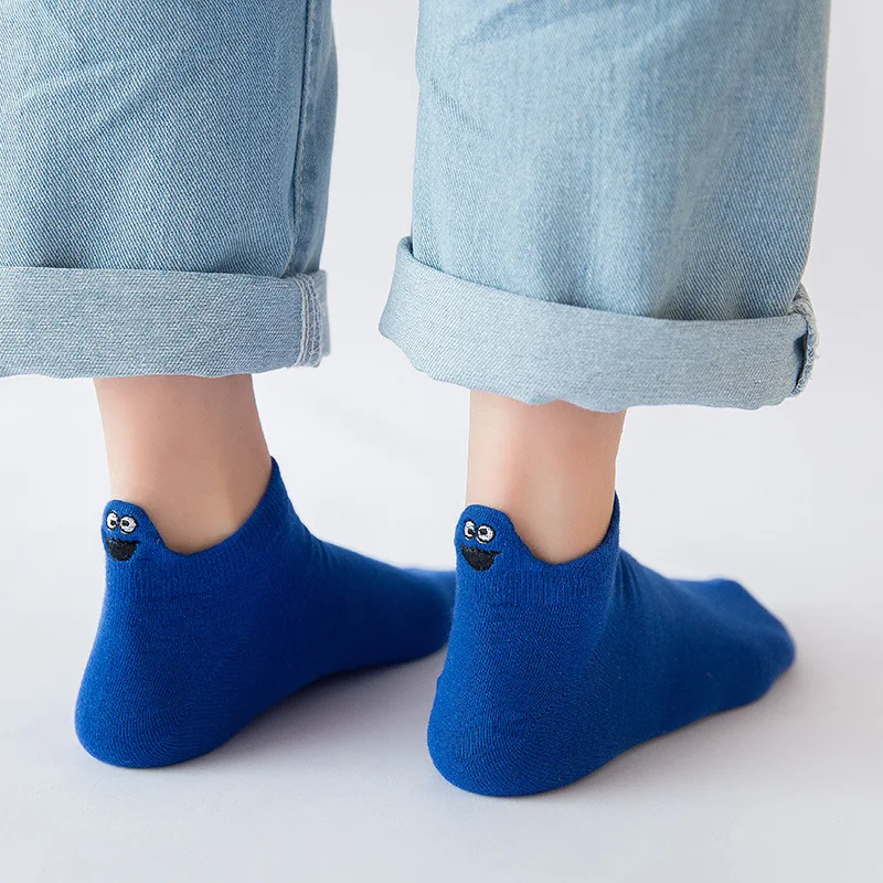 

Cute Women's Fashion Socks 2019 Spring New 1 Pairs Of Socks Women's Cotton Novelty Women's Blue Red Casual Socks Ladies