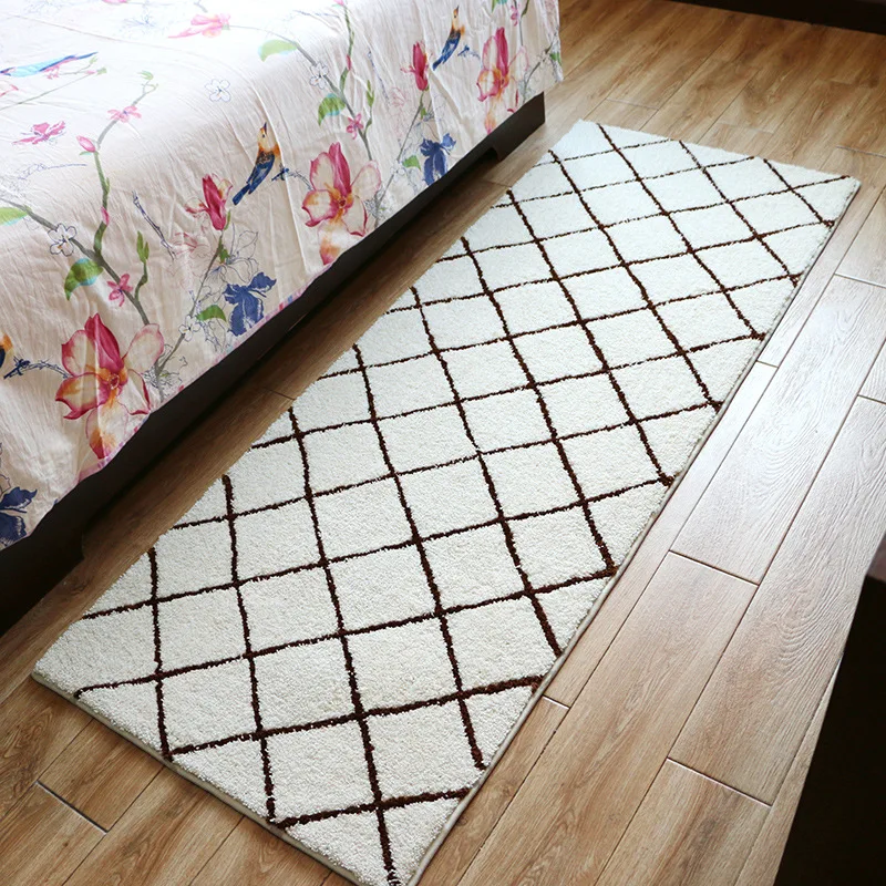 

Zeegle Nordic Lattice Rugs And Carpet For Living Room Absorbent Kitchen Floor Carpet Bedroom Bedside Mats Home Hallway Area Rug