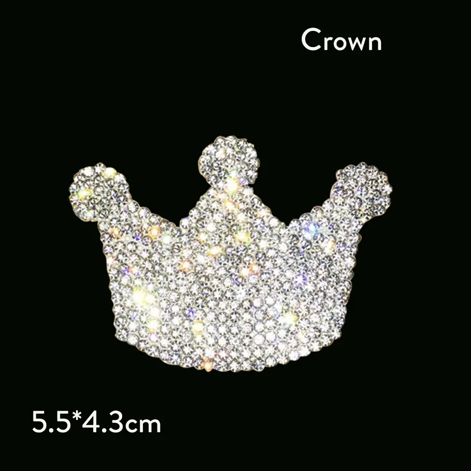 Crown Различные узоры кристаллических автомобильных наклеек s украшающие машины бампер окна ноутбуки багаж Стразы наклейки белые Авто Assessoires - Название цвета: Crown
