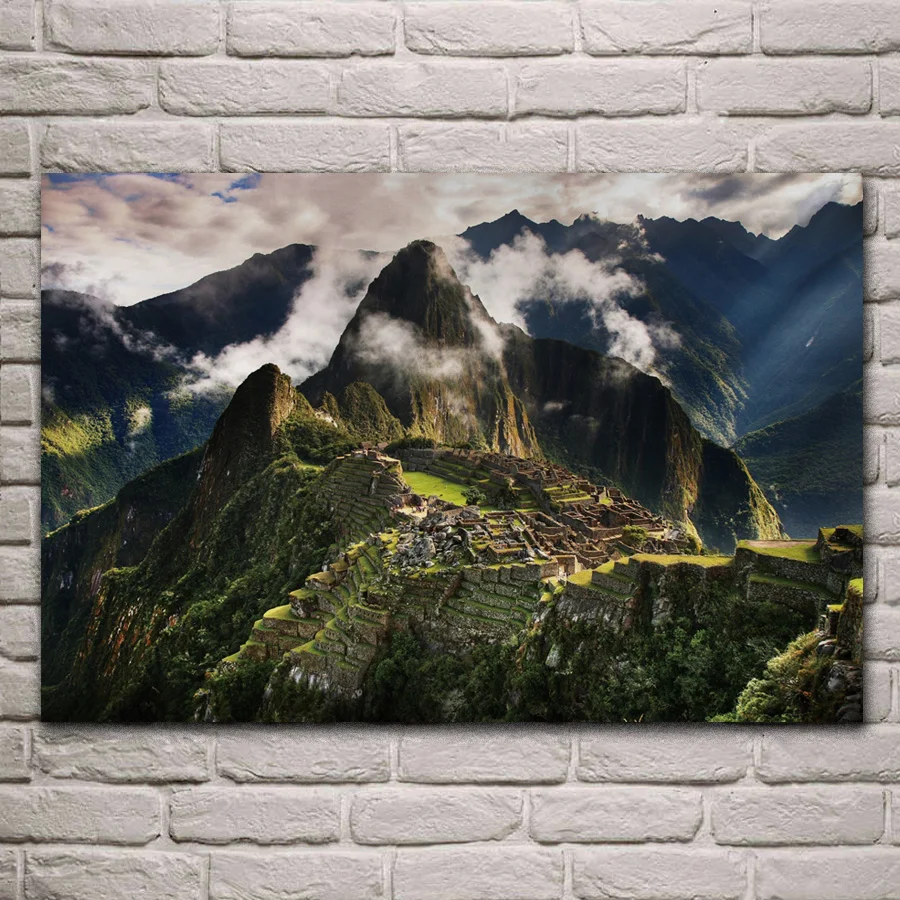 Machu picchu Перу горы облака холмы природа KB190 гостиная дома стены современного