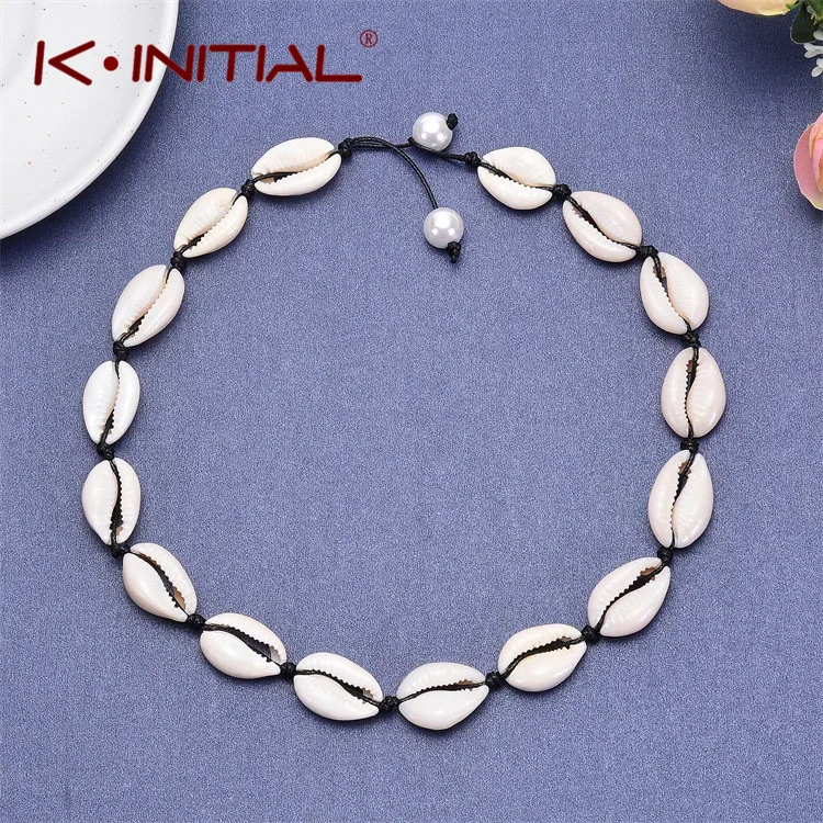 

Kinitial Summer Beach Shell Choker Necklace Bohemian Seashell Necklaces Jewelry for Women Girl Birthday Gift Rope Chain collares