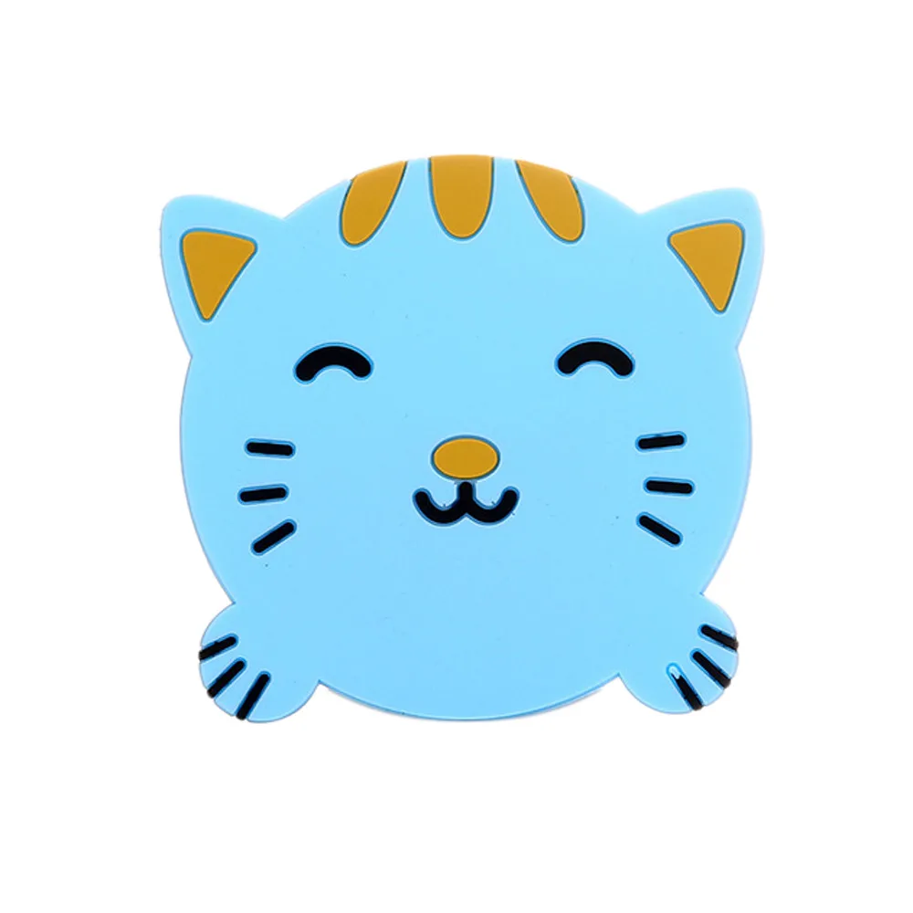 1 шт. силиконовая чашка с животным узором держатель для напитков коврик посуды