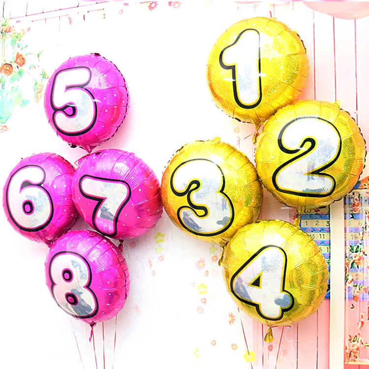 50 шт в наборе, 18 дюймов круглый Globos лазерный цифровой Фольга детские надувные шарики на день рождения баллоны с гелием фестиваль свадебный Декор/воздушные шары надувные игрушки