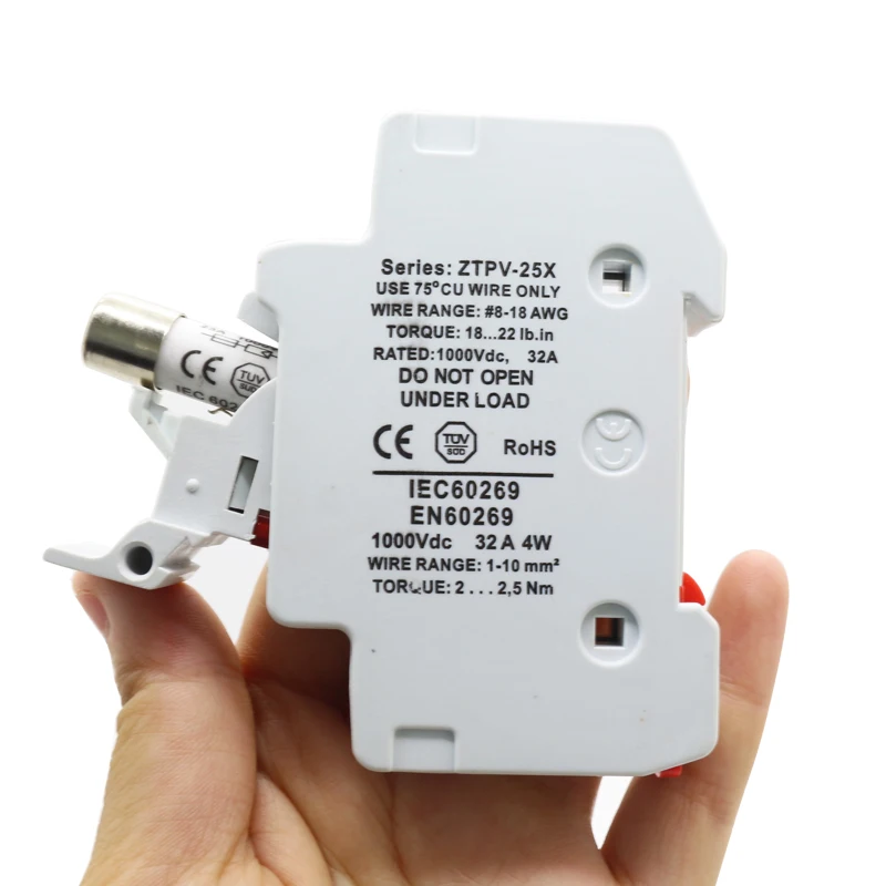 С LED подсветкой PV DC Держатель предохранителя 1P 1000V 1A 30A подходит для 10x38