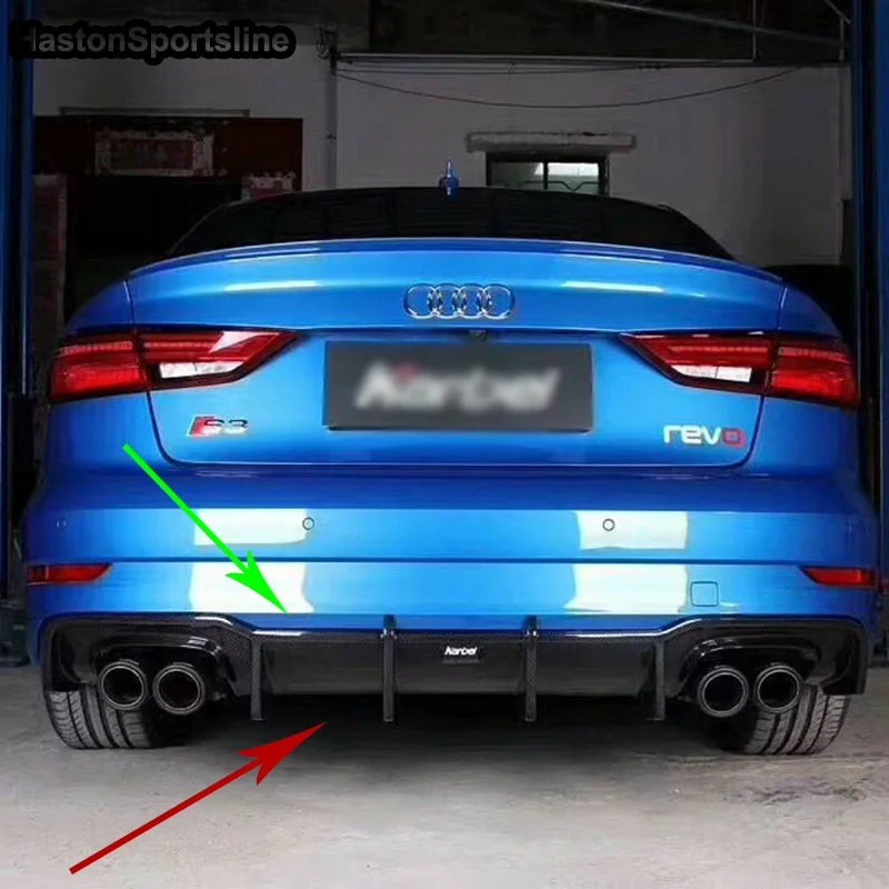 Для Audi S3 с Sline углеродного волокна комплект задней части кузова бампер диффузор авто модифицированные аксессуары