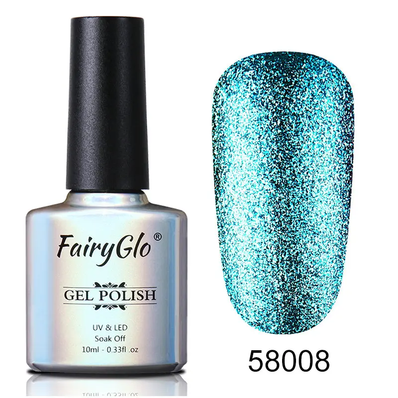 58008 Fairyglo для ногтей гель 10 мл Bling УФ-светодиодный светильник гель лак для ногтей наконец Краски покрытие для ногтей, полустойкое к Гибридный гель Лаки платины Lucky лаковый клей - Цвет: 58008