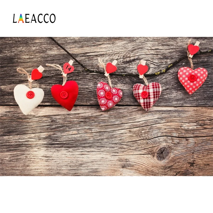 Laeacco любовь сердце деревянные доски Happy День Святого Валентина сцена
