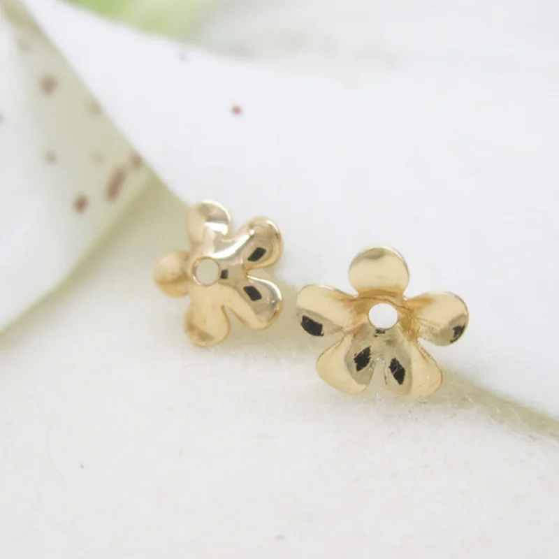 KC золото цвет цветок Конец бисера колпачки для ювелирных изделий Аксессуары 7 мм