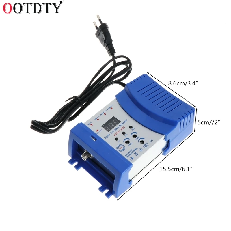 OOTDTY Высокая производительность Авто RF модулятор компактный RF модулятор Аудио Видео ТВ конвертер RHF UHF Усилитель сигнала AC230V