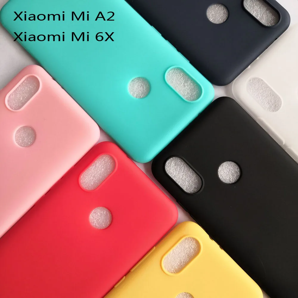 Матовый Одноцветный Силиконовый ТПУ мягкий чехол для Xiaomi MiA2 Mi6X Ультратонкий Mi A2