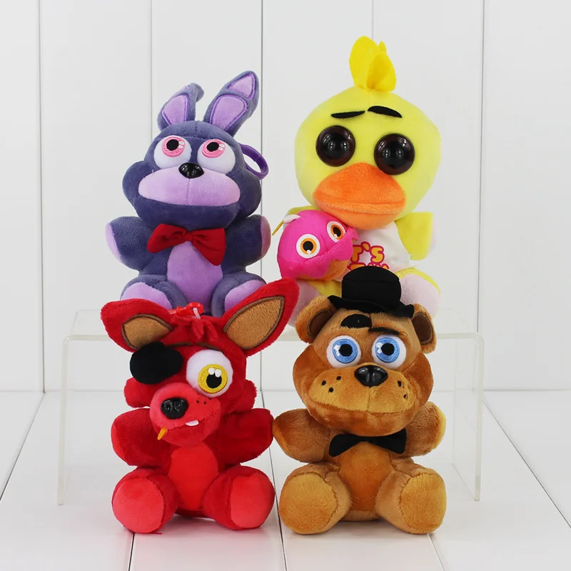 4 шт./лот пять ночей у Фредди плюшевый игрушка из фнаф Foxy Mangle Фредди Fazbear Медведь Кролик Утка Мягкая кукла-подвеска с подарочной сумкой