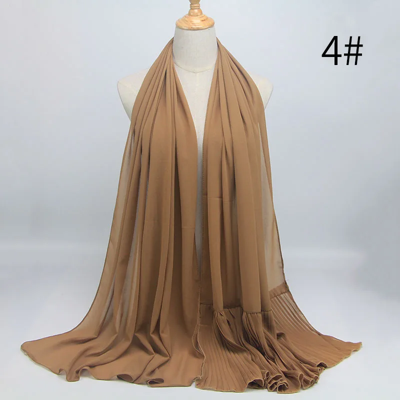 Шифоновый плиссированный хиджаб Сарф мгновенный шаль Niqab Crinkle Niqab мусульманская Мода женские хиджабы дураг индонезийская Турецкая Мода - Цвет: 4