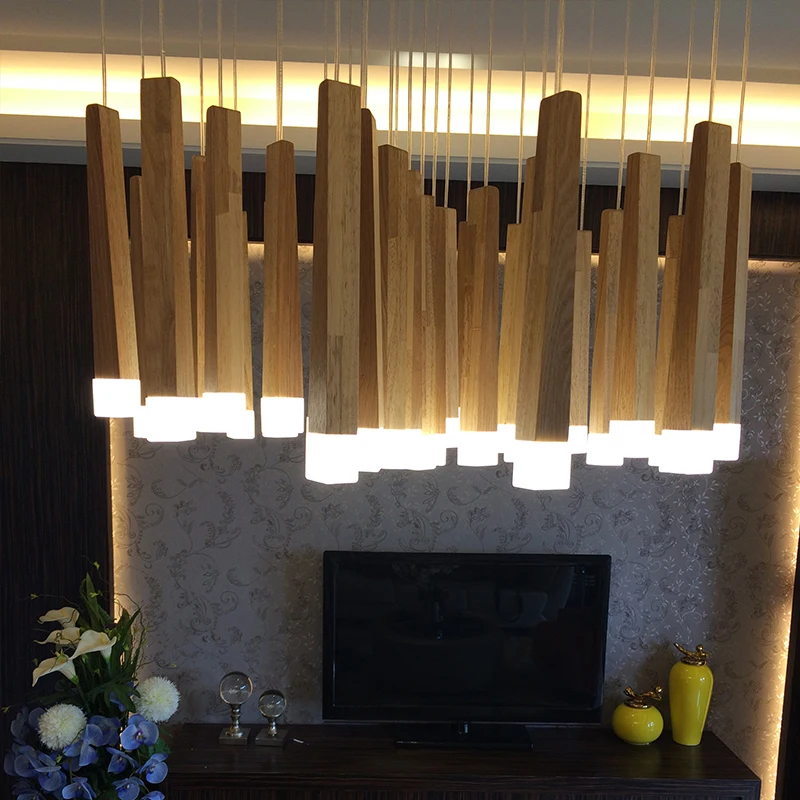 Винтажные подвесные светильники деревянные современные светодиодные для дома