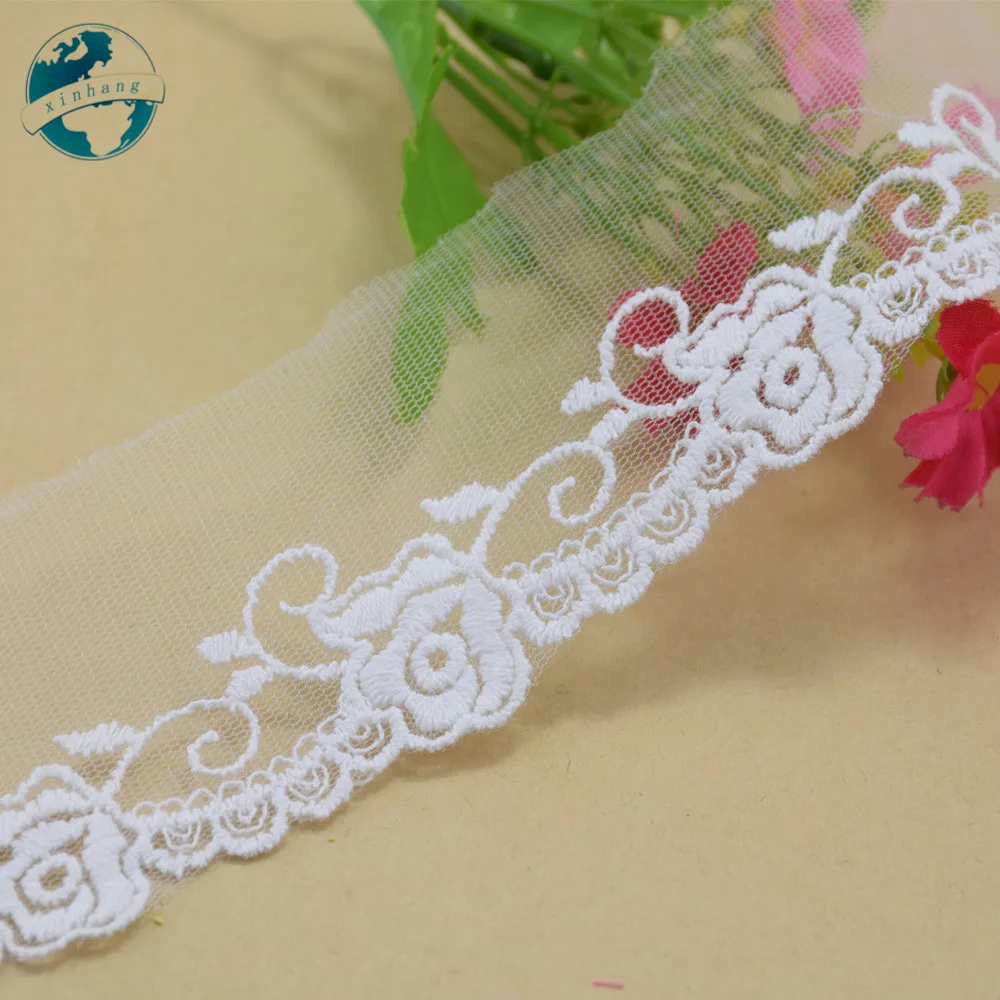 Ширина 6 см хлопковая вышитая лента гипюр кружевная отделка или основовязание