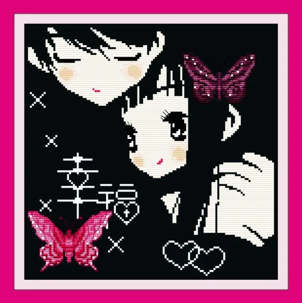 

happiness cross stitch kit people 18ct 14ct 11ct count print canvas stitches embroidery DIY handmade needlework