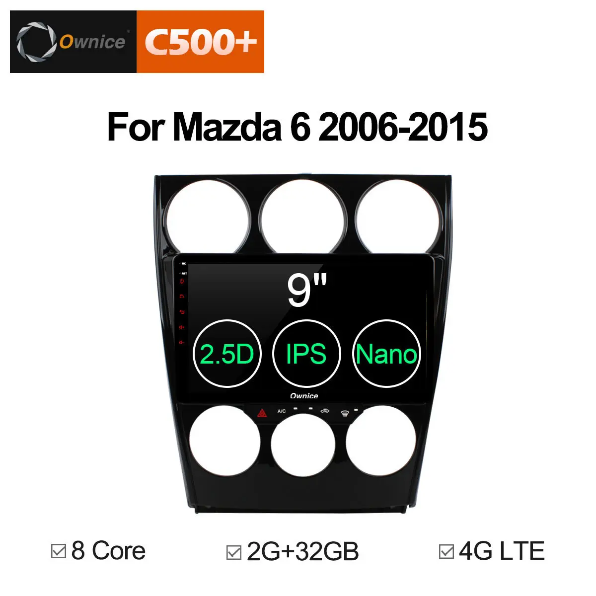 Ownice C500 + G10 Octa 8 Core Android 1 автомобильный dvd-проигрыватель с gps для Mazda 6 2006-2015