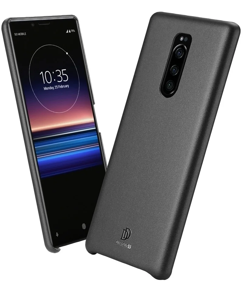 DUX DUCIS чехол для sony Xperia 1 PU кожаный защитный чехол прозрачный - Цвет: Dark grey