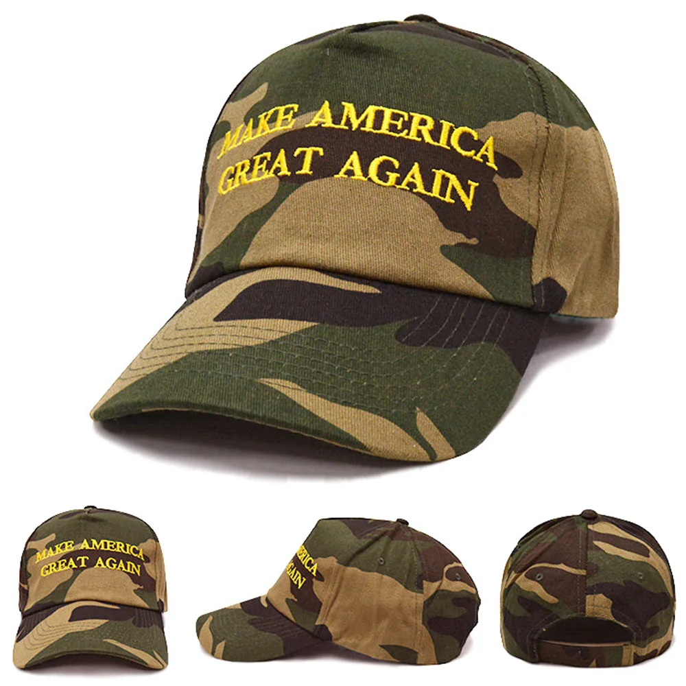 Летняя бейсболка Trump 2020 с вышивкой камуфляжа Америки для мужчин и женщин, регулируемая неполная защитная шляпа солнца.