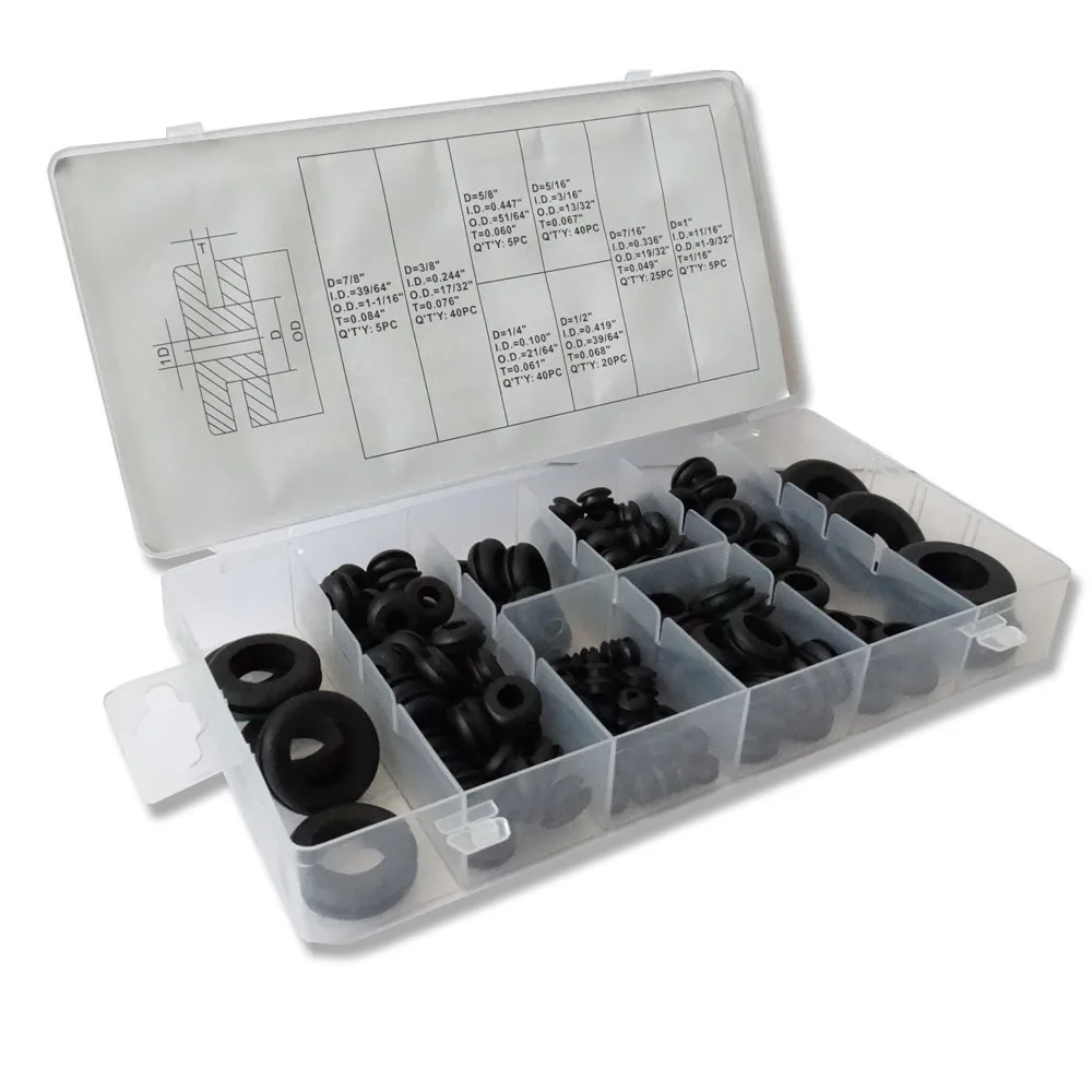 180 шт/чехол мульти размер резиновые втулки в ассортименте крепежный комплект