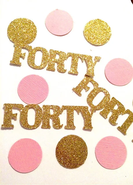 Блестящий Золотой Розовый 40th день рождения конфетти для детского стола душа