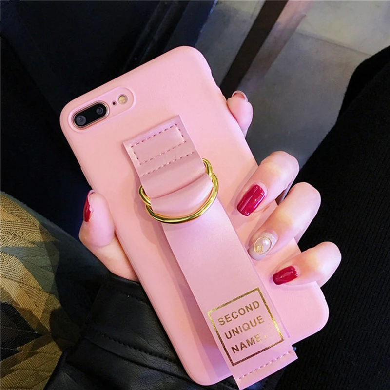 Wmzsucc Бизнес Chic обычный кожаный браслет телефона чехол для iPhone X 8 7 Чехол 6 плюс Рука