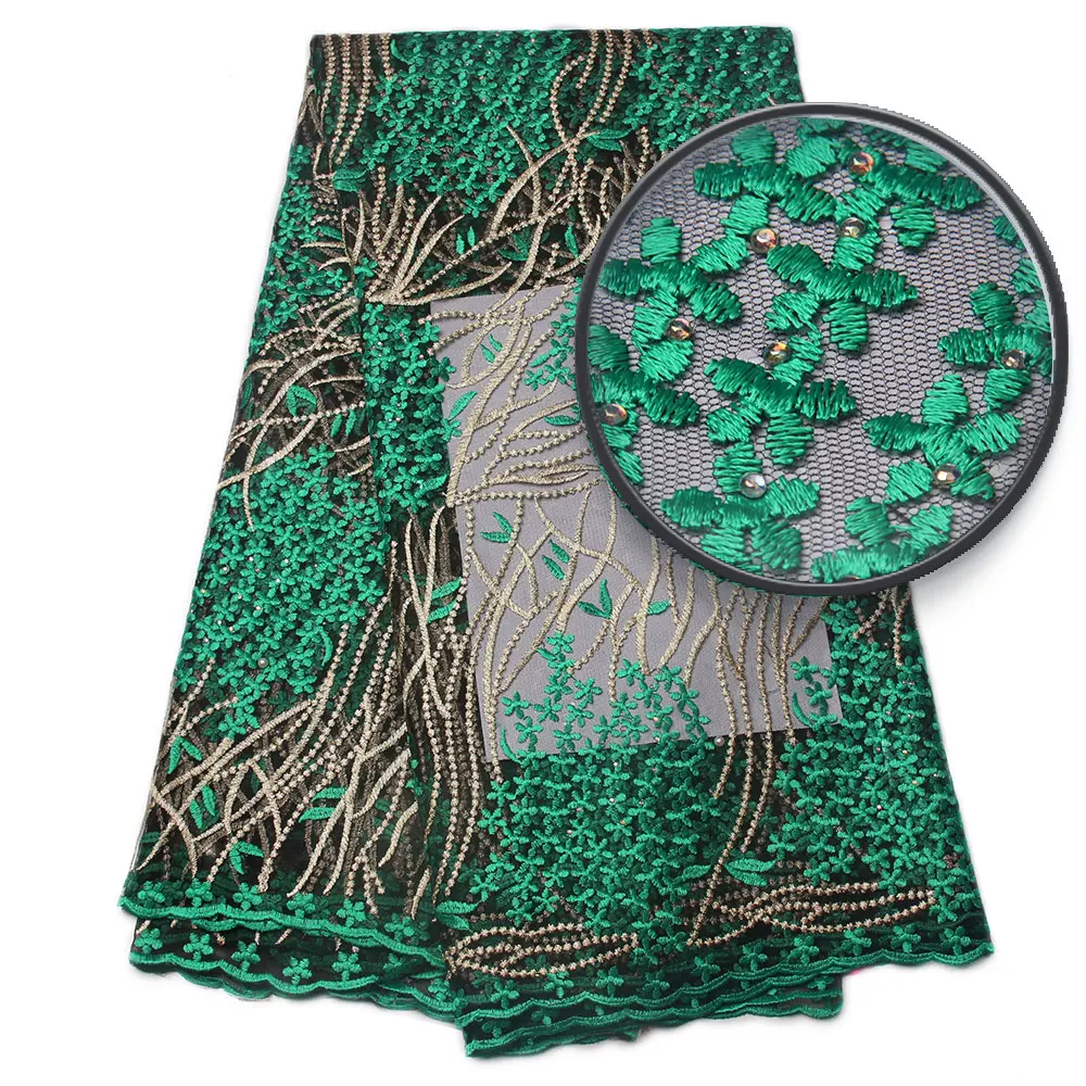 Оптовая продажа оранжевые африканские кружевные ткани для Свадебные платья с