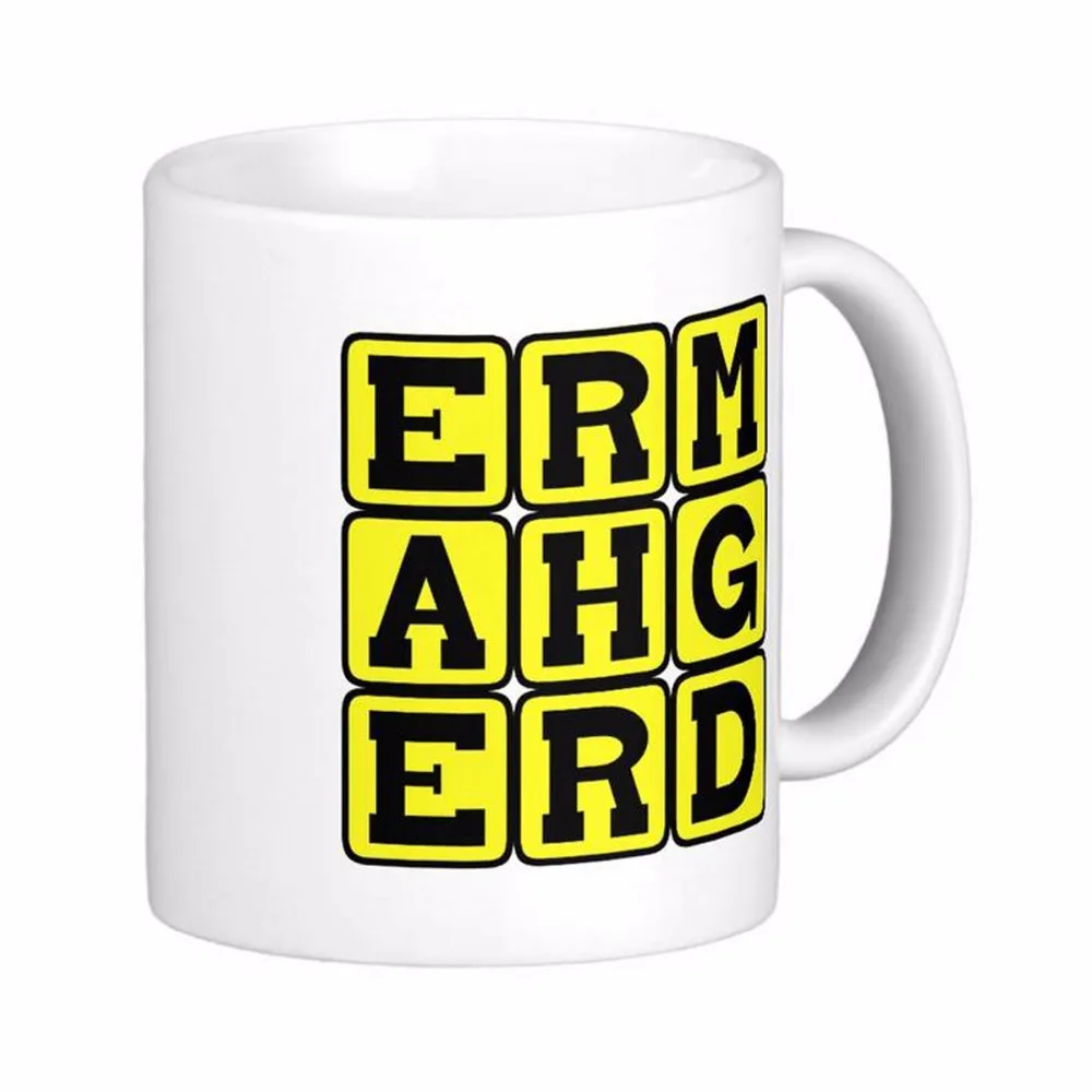 Ermahgerd белые кофейные кружки с интернет-мемом чайная кружка индивидуальный