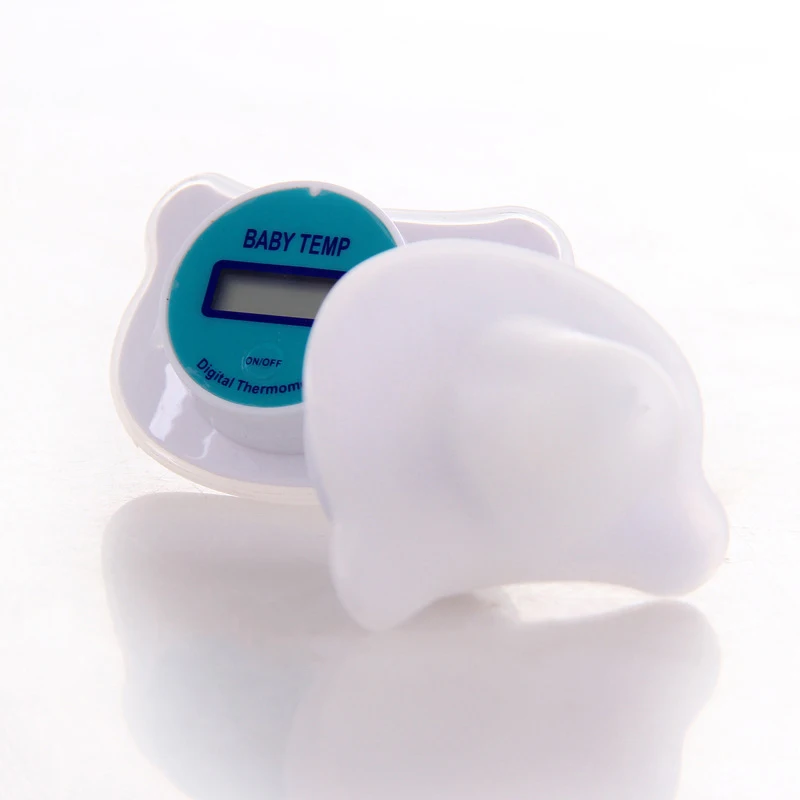 

MBOSS Children Health Safety Care Thermometer Silicone Pacifier LCD Digital Baby Thermometer Dry Battery Portable AUDIO EU Plug