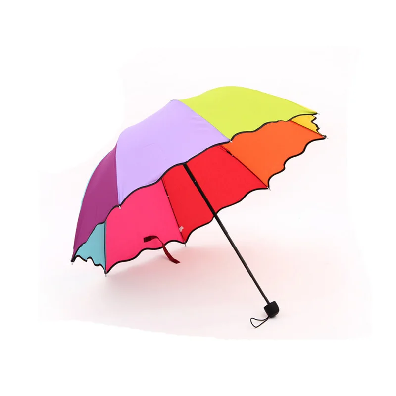 Без орнамента simple три раскладной зонтики радуга арочные принцесса зонтик