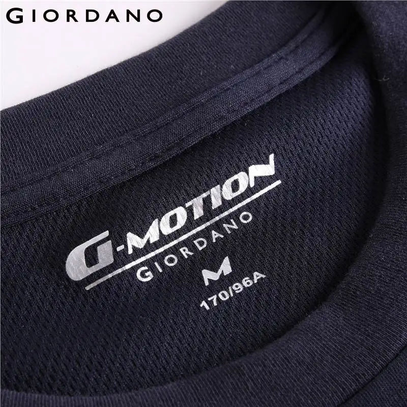 Giordano мужская быстросохнущая спортивная футболка с вышивкой на груди есть