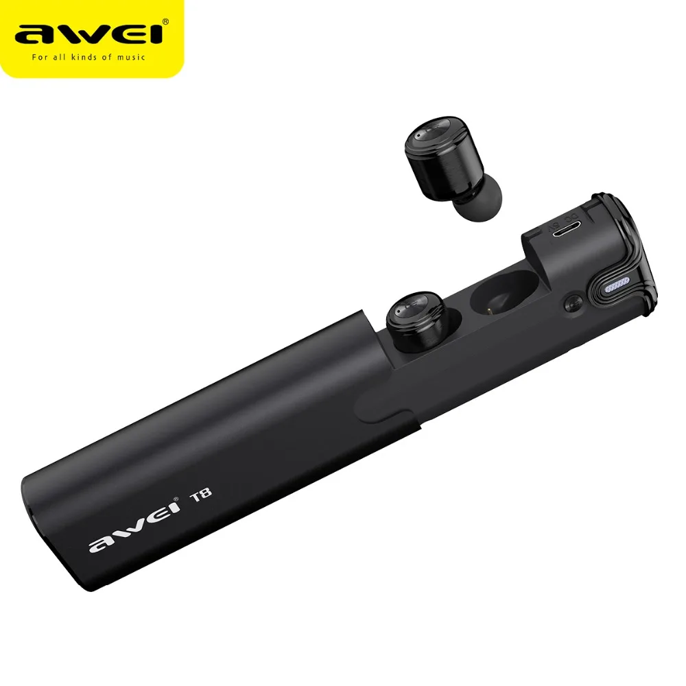 Наушники вкладыши AWEI T8 наушники TWS true Беспроводной с зарядным устройством стерео
