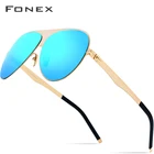 FONEX авиации поляризованных солнцезащитных очков Для мужчин 2019 высокое качество Брендовая Дизайнерская обувь большой негабаритных безвинтовое солнцезащитные очки для Для мужчин 856