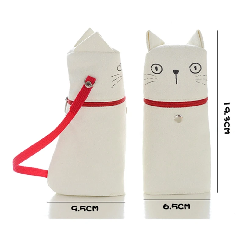 1 шт. креативная Сумка-карандаш Kawaii, тканевая сумка Cat Emotion, новинка, сумка на молнии, чехол для карандашей, стационарный, для школы, случайный размер