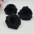 10 шт.лот 17 цветов 8 см, Черные искусственные розы, шелковые цветочные головки, декоративные цветы для свадебвечерние, банкета, украшения, можно смешивать